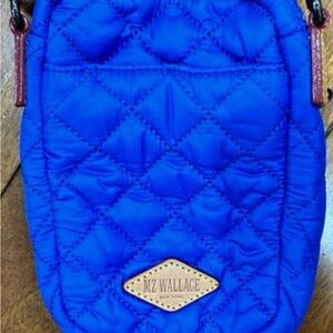 Mz Wallace Bright Blue Quilted Crossbody Bag
26” adjustable straps